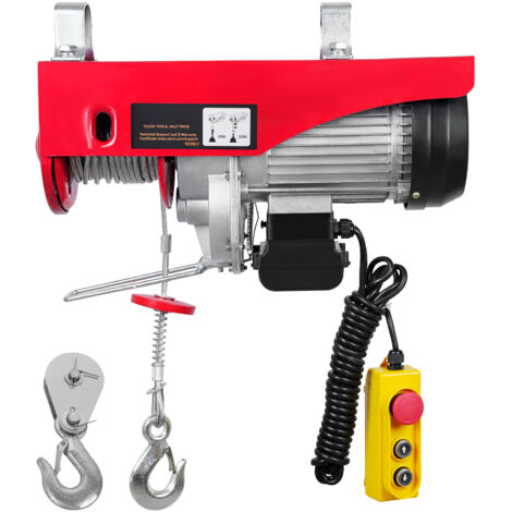 Mophorn Polipasto eléctrico , capacidad de elevación de 2200 libras, cabrestante de alambre de acero de 1600 W y 220 V, control remoto con cable de 14 pies, altura de elevación de 40 pies, motor de co