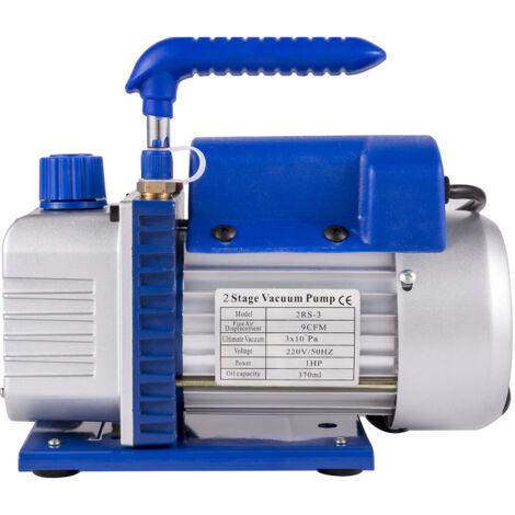 Mophorn Bomba de Vacío 9CFM 1HP JB 220V 50Hz Bomba de Vacío de Etapa Única 15 Micras 1,720rpm 1/4" 3/8" SAE Bomba de Vacío de Refrigeración para Aire Acondicionado Domestico Mantenimiento de Automóvil