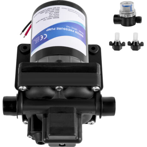 Mophorn Bomba de agua autocebante de 12 V, bomba rociadora para RV de 3 GPM con interruptor de presión de 45 PSI, bomba de diafragma con filtro desmontable para RV, autocaravana, marina, bote, césped