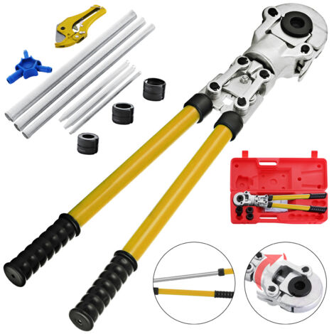 Mophorn Alicates para prensar tubos Kit de prensado manual ø16-32mm para tubos compuestos PEX Prensatelas para tubos compuestos de aluminio