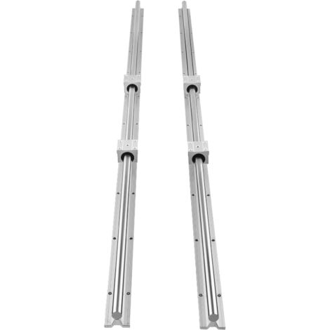 Mophorn Juego de rieles guía lineales , SBR20 1500 mm, 2 rieles y 4 bloques deslizantes, kit de rieles lineales y cojinetes para enrutadores CNC, máquinas automatizadas de bricolaje