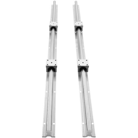 Mophorn Juego de rieles guía lineales , SBR20 de 800 mm, 2 rieles de 31,5 in y 4 bloques deslizantes SBR20UU, kit de rieles lineales y cojinetes para máquinas enrutadoras CNC, proyectos automatizados