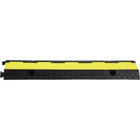 Mophorn Rampa protectora de cables de goma de 3 unidades de, 2 canales, capacidad de 12 000 lb, cubierta resistente para cables de manguera, rampa de entrada con cubierta superior abatible (1/5)