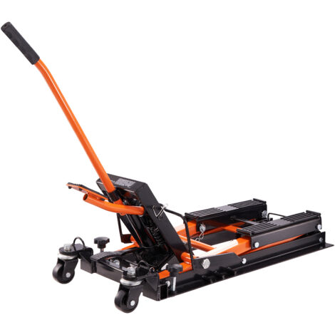 Mophorn Gato de Elevación Hidráulico de Motocicleta Capacidad de 700kg Mesa de Elevación Portátil Altura de Elevación 12-38.5cm con 4Ruedas Pie Hidráulico Soporte de Elevación para Motocicleta ATV UTV