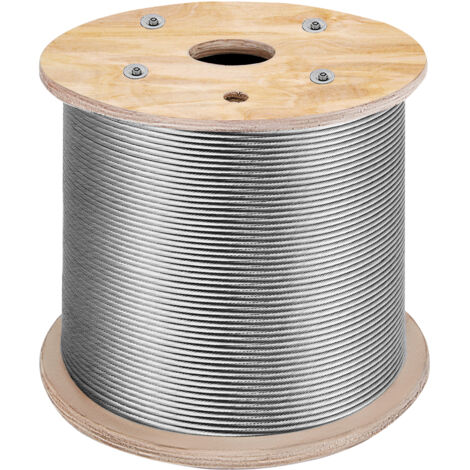 Mophorn T316 Stainless Steel Wire Rope Cable 3.2mm OD, 1000ft Length, 11.14kN Tension, Flexible Stainless Steel, Cable Railing (300m)