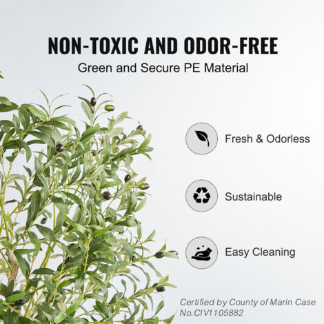 Mophorn Artificial Olive Tree 1.5m Faux Plant PE Material Anti-Tip Tilt Protection Lifelike Green Fake Potted Tree Home Office Decor