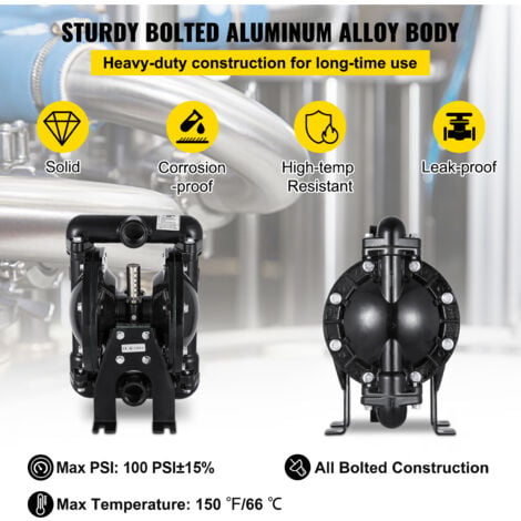 Mophorn Air Operated Double Diaphragm Pump Inch Inlet Outlet Aluminum Gpm Max Psi