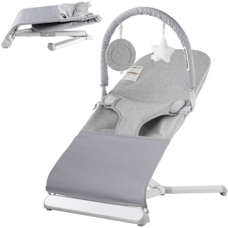 Mophorn Baby Bouncer, Folding Bouncer Seat for Babies 0-9 Months, Newborn Bouncer Chair with 2 Reclining Angles & Rotatable Toy Bar