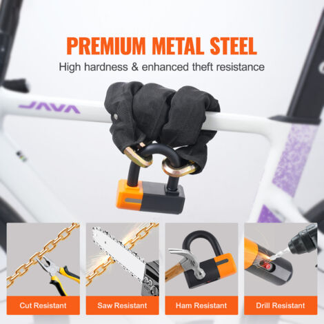 Mophorn Bike Chain Lock, 3.28 Ft Bicycle Chain Lock with 4 Keys, Heavy Duty Metal Steel Anti-Theft High Security Bike Lock, Perfect for Bike, Motorcycle, Scooter, Door, Fence, or Gate, 14mm