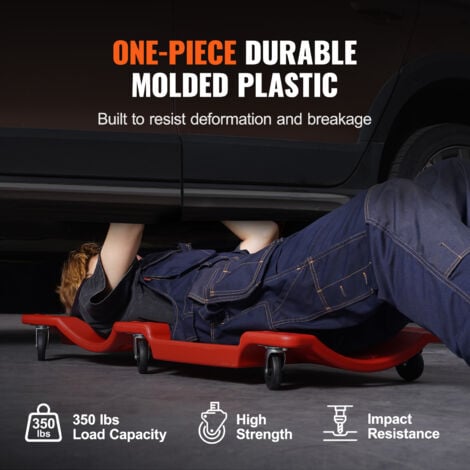 Mophorn Mechanic Plastic Creeper, 914 mm, 158.8 kg Capacity, 36 in for Garage Repair 36 in Mechanic Plastic Creeper Automotive Rolling Garage