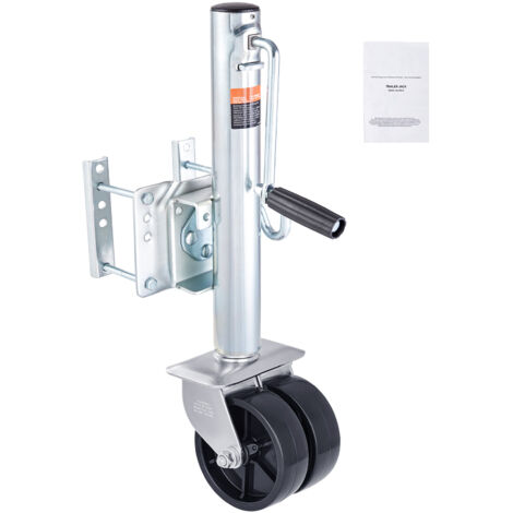 Doppy Side Wind Tongue Trailer Jack | 2000 Lb Capacity, 15-Inch Travel, For Campers, Boats, Trailers
