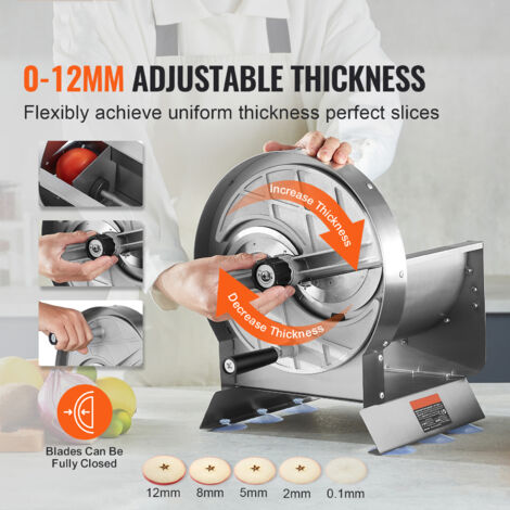 Manual Vegetable Fruit Slicer – Adjustable 0-0.5" Thickness Food Cutter SL-02
