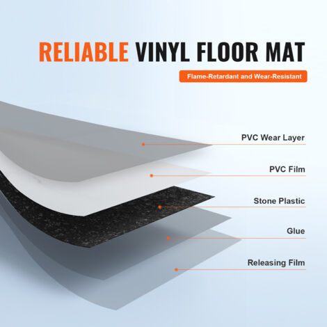 Mophorn Self Adhesive Vinyl Floor Tiles 12 x 12 inch, 50 Tiles 1.5mm Thick. Transform Your Space with White Marble DIY Flooring for Various Rooms