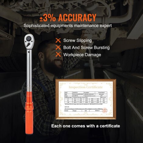 Mophorn 1/2-Inch Drive Torque Wrench, Adjustable 10-150 ft.lb/14-204 n.m, Dual-Direction Mechanical Torque Wrench Kit with Extension Rods and Adapters