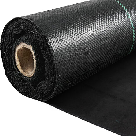 Mophorn Garden Weed Barrier Fabric 5.8oz Heavy Duty 4ft x 100ft Woven Geotextile Landscaping Ground Cover Black