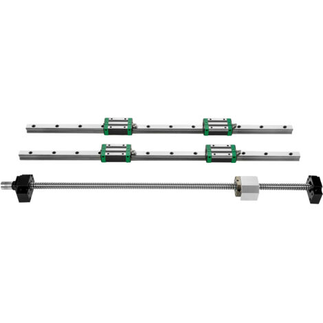 Mophorn Linear Guide Rail Set 2Pcs HGR20-1500mm & 1Pcs RM1605-1500mm Ballscrew with BF12/BK12 Kit, Linear Slide Rails for DIY CNC Routers, Lathes, Mills