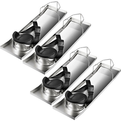 Mophorn Concrete Knee Boards, Stainless Steel 28" x 8" Sliders, 2 Pairs with Knee Pads & Straps for Cement and Concrete Finishing