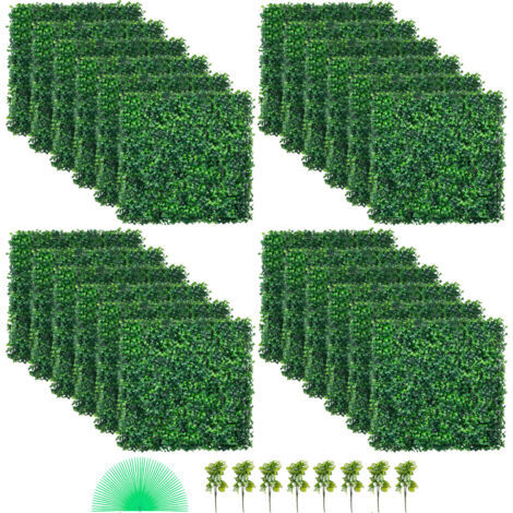 12PCS 20x20inch Artificial Boxwood Panels,Boxwood Hedge Wall Panels,Artificial Grass Backdrop Wall 1.6",Privacy Hedge Screen UV Protected For Outdoor Indoor Garden Fence Backyard