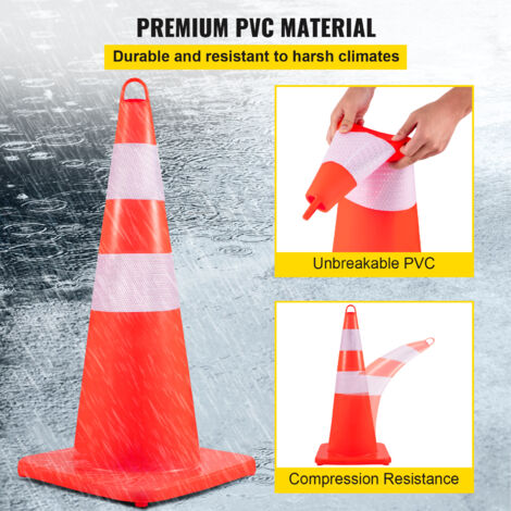 BOEN 28 In. Orange Traffic Safety Cone-Half Pallet (153 Cones) Durable, High-Visibility - View #4