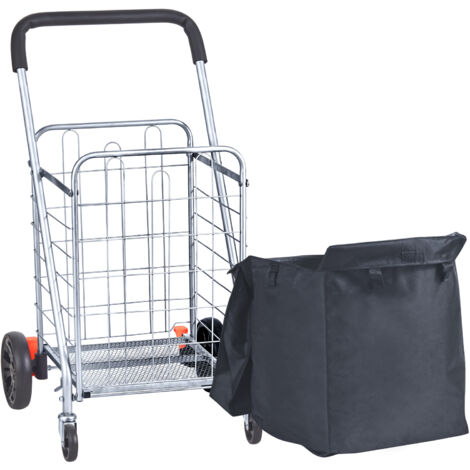 Mophorn Folding Shopping Cart, Up to 200 lbs Capacity, Grocery
