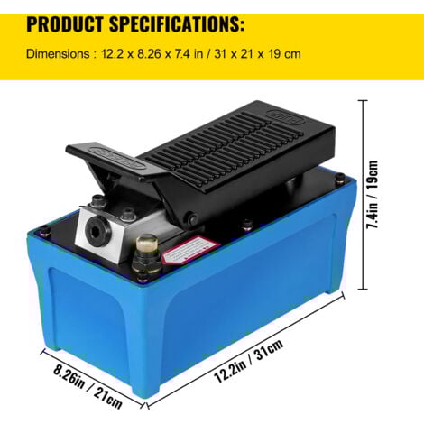 Mophorn Air Hydraulic Pump Power Pack Unit, 10,000 PSI, 103 In³ Capacity, Heavy-Duty All-Metal Construction, Air Hydraulic Foot Pump for Industrial Applications