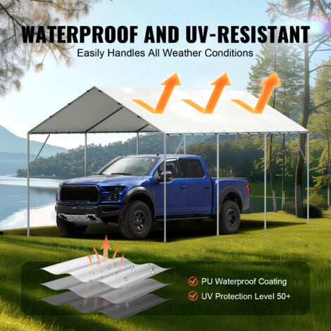 MARVOWARE 10x20ft Heavy Duty Carport With Removable Sidewalls & Doors