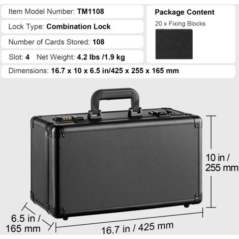 Mophorn Graded Card Storage Box, 4 Slots, Graded Sports Cards Holder  Carrying Case with Coded Lock Foam Dividers, for 108 PSA Graded Cards 76  BGS Cards 84 SGC Cards 388 Top Loaders or 999+ Loose Cards