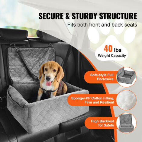 Dog Booster Car Seat For Small Medium Pets Up To 40LBS Wtith Safety Belt