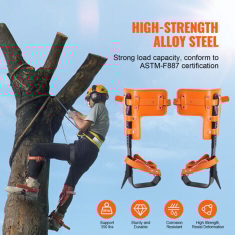 Mophorn Tree Climbing Spikes Set, Pair Alloy Steel Climbing