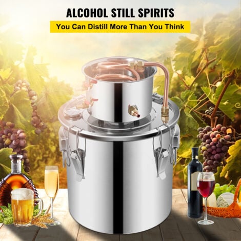 Mophorn 5Gal Moonshine Still Stainless Steel Distiller with Copper Tube & Thermometer Home Brewing Kit for Whisky, Wine, Brandy