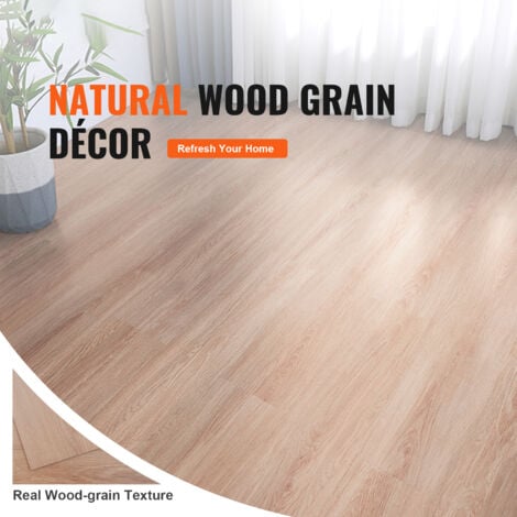 Mophorn Self-Adhesive Vinyl Floor Tiles 36 Pack, 36 x 6 Inch, 2.5mm Thick, Peel & Stick, Natural Wood Grain, DIY Flooring for Kitchen, Dining, Bedroom, Bathroom, Easy Installation