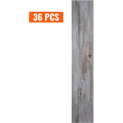 Mophorn Self-Adhesive Vinyl Floor Tiles 36 x 6 inch, 36 Tiles 0.62mm Thick Peel & Stick, Vintage Wood Grain DIY Flooring for Kitchen, Dining Room, Bedrooms & Bathrooms, Easy for Home Decor