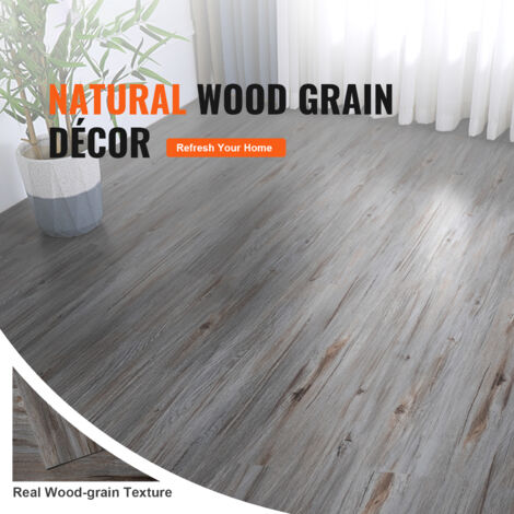 Mophorn Self-Adhesive Vinyl Floor Tiles 36 x 6 inch, 36 Tiles 0.62mm Thick Peel & Stick, Vintage Wood Grain DIY Flooring for Kitchen, Dining Room, Bedrooms & Bathrooms, Easy for Home Decor