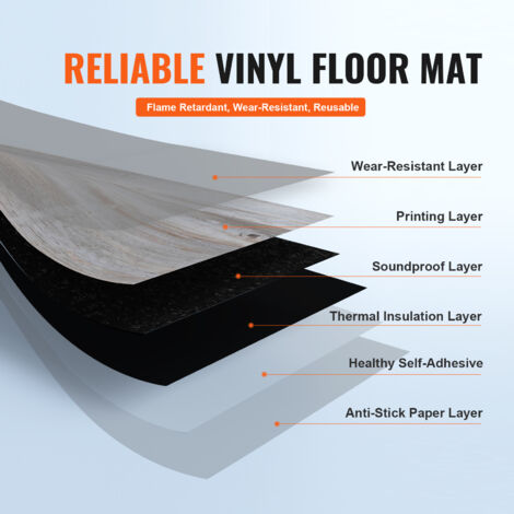 Mophorn Self-Adhesive Vinyl Floor Tiles 36 x 6 inch, 36 Tiles 0.62mm Thick Peel & Stick, Vintage Wood Grain DIY Flooring for Kitchen, Dining Room, Bedrooms & Bathrooms, Easy for Home Decor
