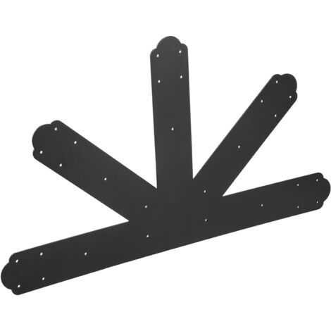 Mophorn Gable Plate, Black Powder-Coated Truss Connector Plates, 12:12 Pitch Gable Bracket, 4 mm / 0.16" Stainless Steel Truss Nail Plates, Decorative Gable Plate with Bolts for Wooden Beam Use