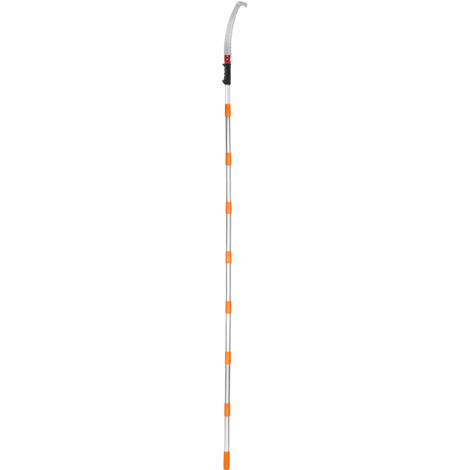 Mophorn Manual Pole Saw - 4.6-9.8 ft Extendable. Trim high branches with sharp steel blade. Lightweight aluminum alloy handle. Ideal for pruning palms, shrubs and more.