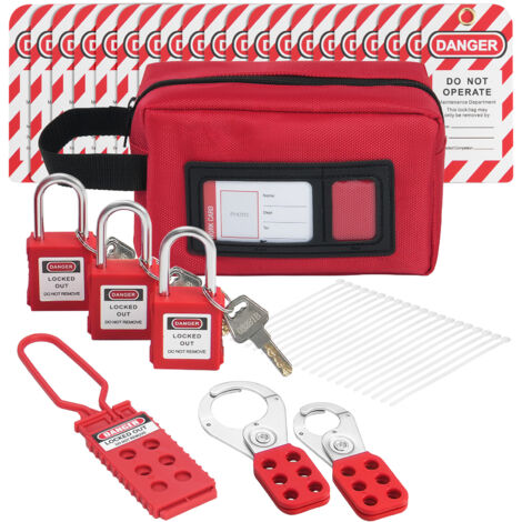 Mophorn Electrical Lockout Tagout Kit, 26 PCS Safety Loto Kit Includes ...