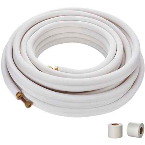 Mophorn 15240mm Mini Split Line Set, 9.5 & 15.9mm O.D Copper Pipes Tubing with Triple-Layer Insulation for Mini Split AC Refrigerant or Heat Pump Equipment & HVAC, Includes Wrapping Strips