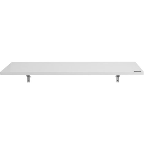 Mophorn Wall Mounted Folding Table, 47.24" x 19.69" Wall Mount Drop Leaf Table, Floating Desk with Iron Bracket, Fold Down Desk for Small Spaces, Home Office, Dining, Laundry Room, Kitchen, Bar, White (1/5)