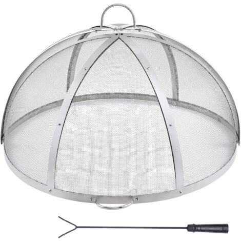 Mophorn 40" Round Fire Pit Spark Screen, Reinforced Heavy Duty Steel Lid, Easy-Opening Top Cover with Ring Handle for Patio Fire Pits, Outdoor Use