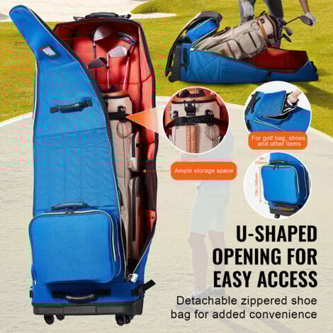 Mophorn Golf Travel Bag, Outdoors Soft-Sided Golf Travel Cover, Heavy Duty 1200D Polyester Oxford Wear-Resistant Waterproof, Padded Luggage Case with Wheels, Foldable Golf Club Storage Bag for Airline