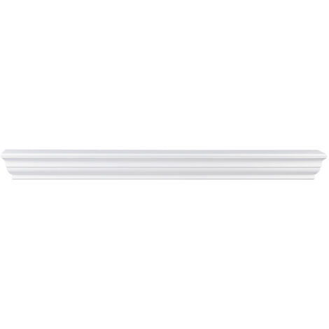 Mophorn Fireplace Mantel, 72" x 8" x 5", 50 lbs Weight Capacity, Natural Wood Mantel for Over Fireplace, Wall Mounted Floating Farmhouse Shelf, Handcrafted Wood Fireplace Mantel for Wall Decor, White