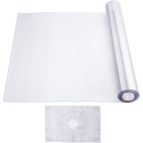 Mophorn Plastic Table Cover, 42 x 96 Inch 1.5 mm Thick Clear Table Protector, Rectangle PVC Desk Mat, Waterproof & Easy Cleaning Desk Pad Tablecloth, for Office Dresser Dining Room Table Night Stand