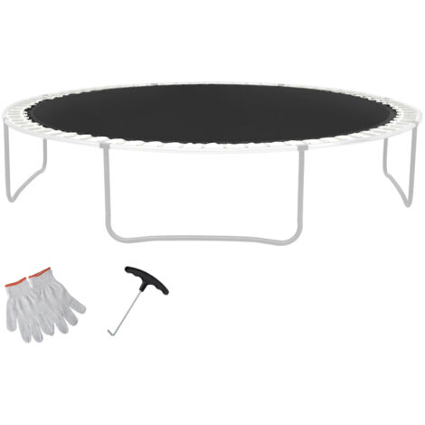 Mophorn 14ft Replacement Trampoline Mat, Universal Jumping Mat for 14ft Round Trampoline, Reinforced UV-Resistant Mat with Spring Tool & Durable V-Rings, Fits 6.5"-7" Spring Length
