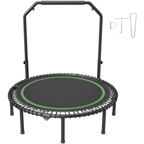 Mophorn 51 Inch Foldable Mini Trampoline, 450 lbs Max Load Fitness Rebounder with 4-Level Adjustable Foam Handle, Stable & Quiet, for Indoor/Garden Workout