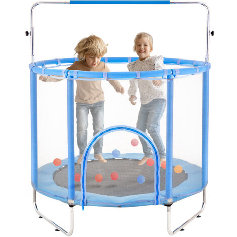 Mophorn 55" Kids Trampoline, 4.6FT Indoor & Outdoor Trampoline, Mini Toddler Recreational Trampoline with Safety Enclosure Net and Basketball Hoop, Perfect as Birthday Gifts or Christmas Toys
