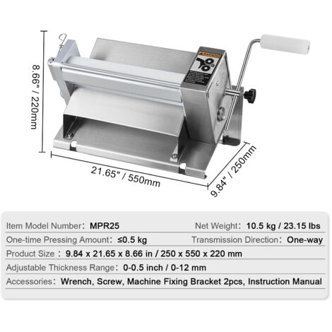 Sheeter Machine Component Mophorn Manual Dough Sheeter Machine, Puff Pastry and Fondant Roller ...