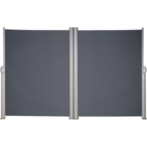 Mophorn Retractable Side Awning, 63"x 236" Aluminum Privacy Screen, Waterproof 280g Polyester, UV 30+ Room Divider for Patios, Backyards, and Balconies, Gray