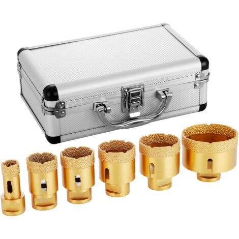 Mophorn Diamond Holesaw Set, 6 PCS, 20mm-68mm Diamond Drill Bits for Ceramic Tile and Marble