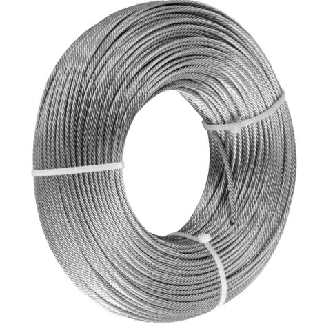 thumbnail image 2 of VEVOR 1/8 T316 Stainless Steel Cable 500FT, 7x7 Flexible Core Cable Railing System Wire Rope 2 of 14